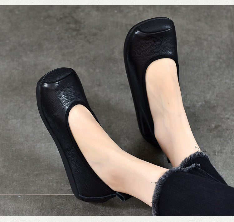 Ballerines confortables &agrave; bout carr&eacute; pour femmes &ndash; Chaussures d&eacute;contract&eacute;es souples