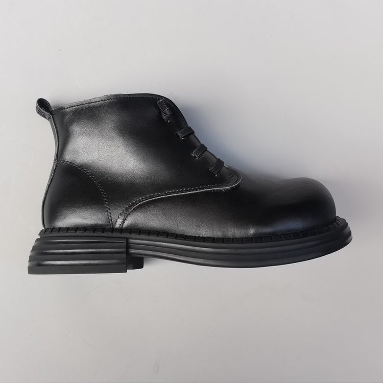 Bottines d'hiver Derby &agrave; bout large pour femme &ndash; Doublure en peau de mouton, confort optimal
