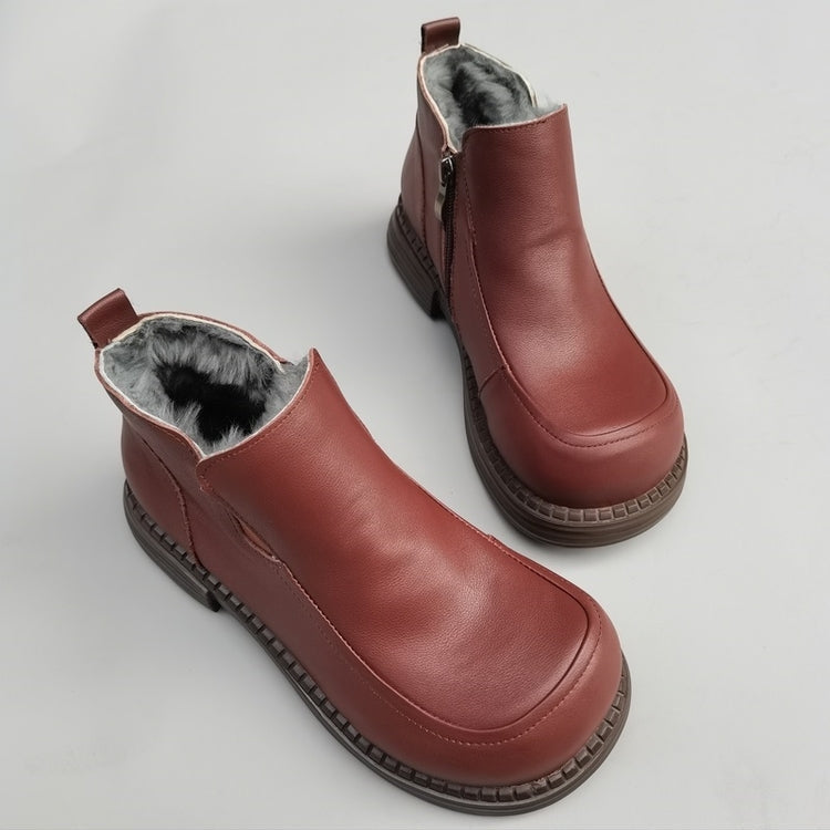 Bottines Derby pour femme, style britannique, bout large &ndash; Laine peluche, confort optimal