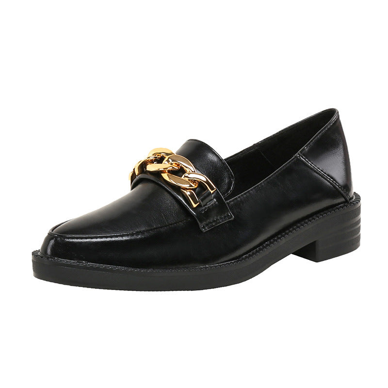 Damen-Retro-Slipper mit Metallkette und dicker Sohle