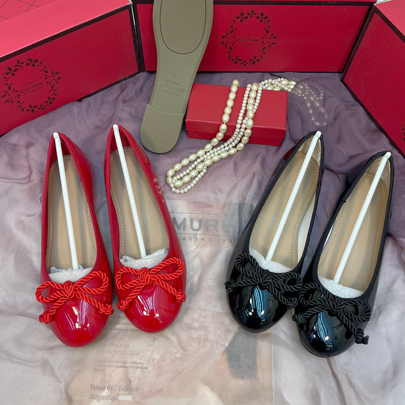 Eleganti ballerine da donna con fiocco decorativo - N08