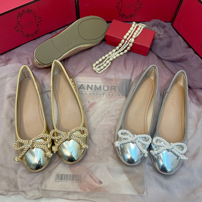 Eleganti ballerine da donna con fiocco decorativo - N08