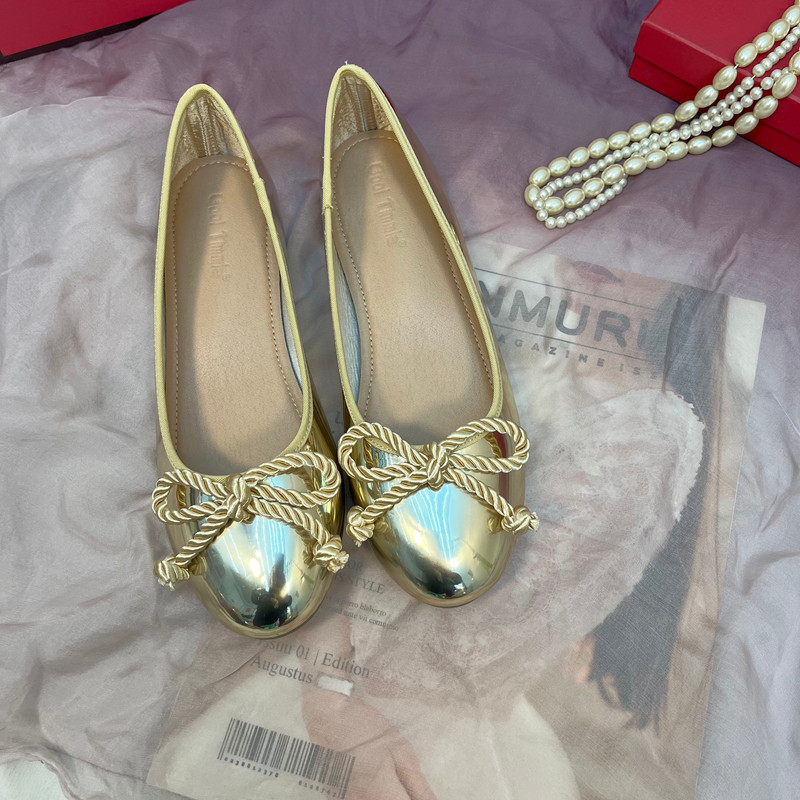 Eleganti ballerine da donna con fiocco decorativo - N08