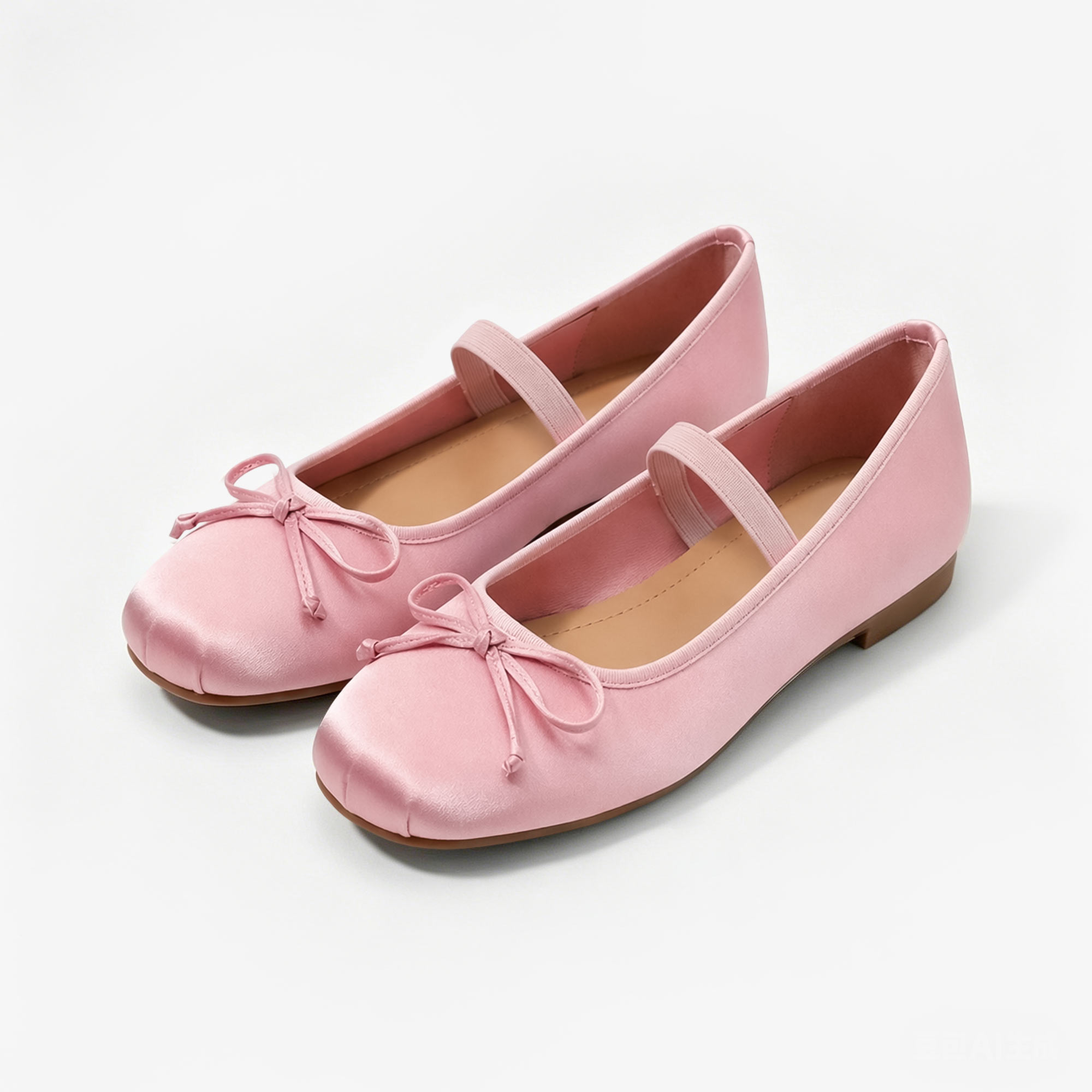 Ballerine in raso con fiocco decorativo &ndash; Morbide, flessibili e comode per tutti i giorni - N47