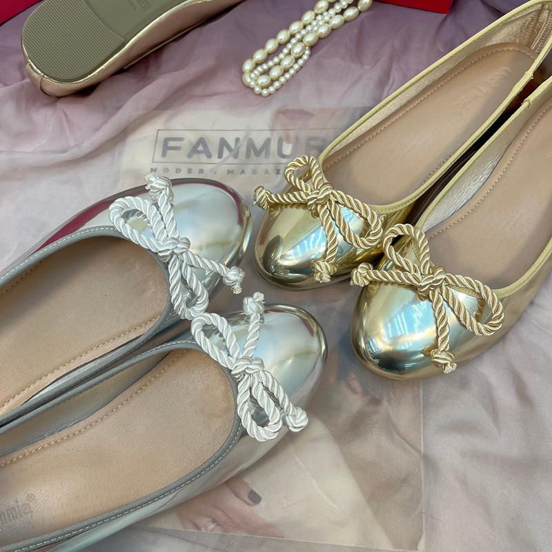 Eleganti ballerine da donna con fiocco decorativo - N08
