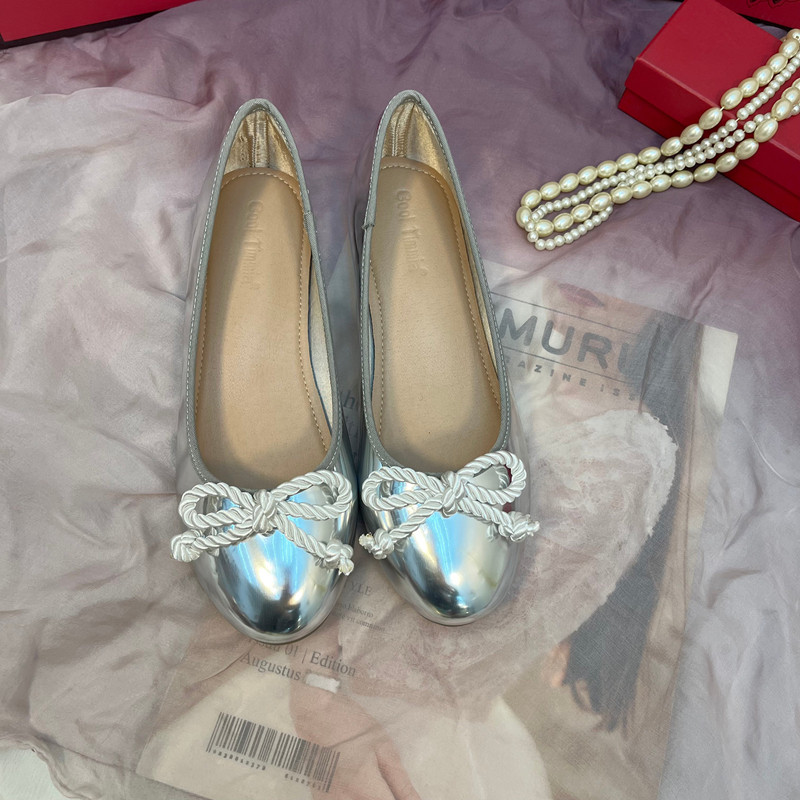 Eleganti ballerine da donna con fiocco decorativo - N08
