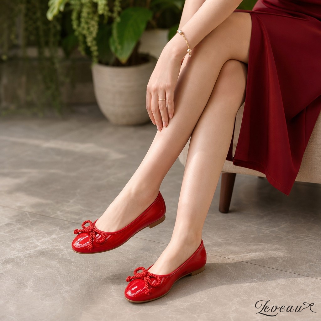 Eleganti ballerine da donna con fiocco decorativo - N08
