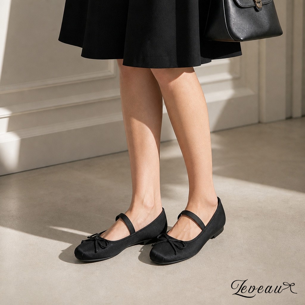 Ballerine in raso con fiocco decorativo &ndash; Morbide, flessibili e comode per tutti i giorni - N47