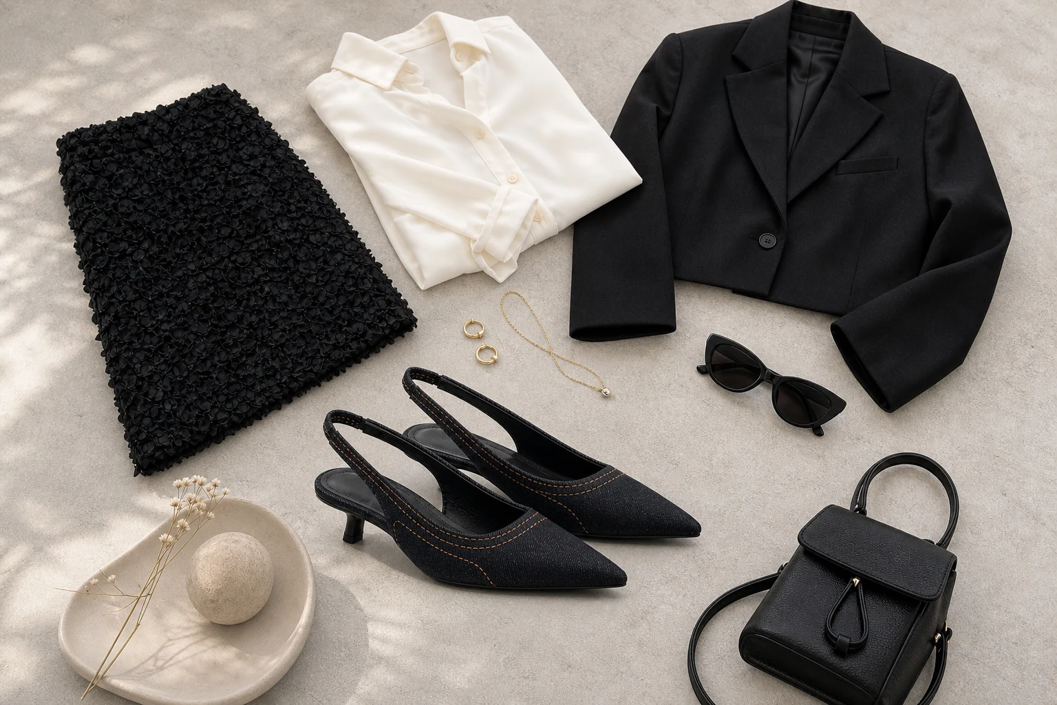 Slingback heels in a product-in-context lifestyle scene