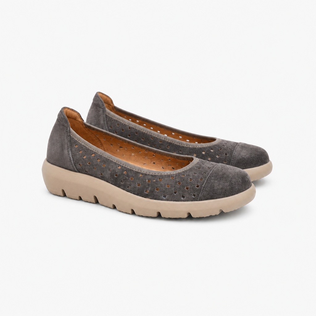 Mocassins ventilés couleur gris