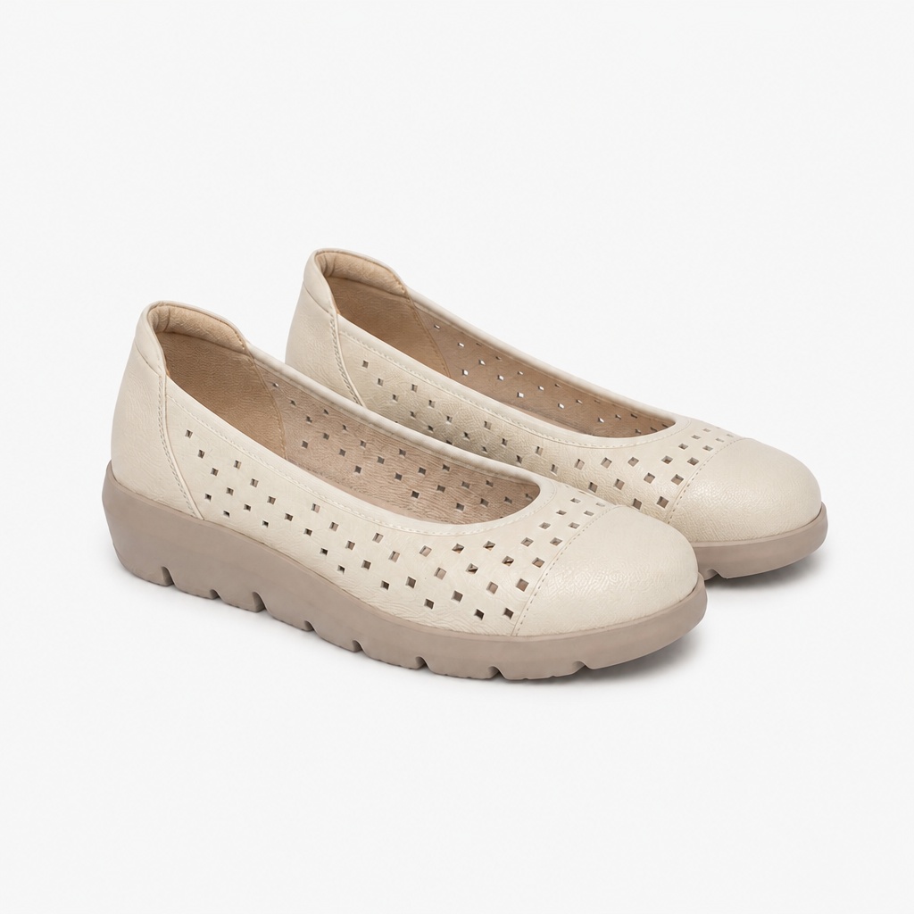 Mocassins ventilés coloris Off White