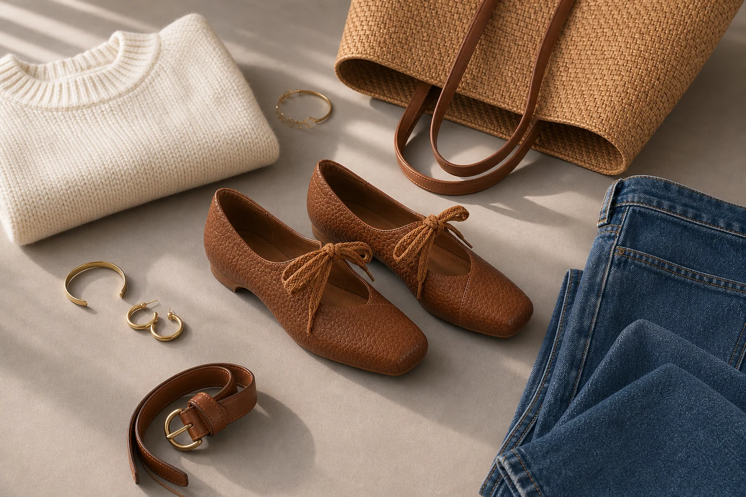 Mary Jane low heels in a lifestyle dressing scene