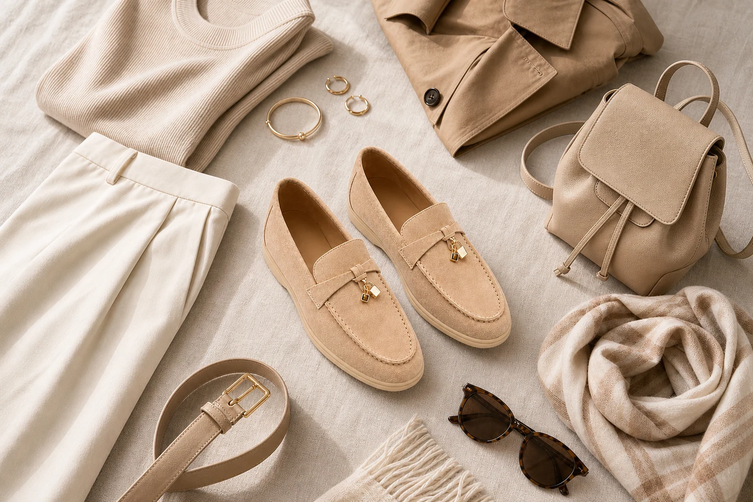 Mocassins compensés texturés dans un cadre lifestyle