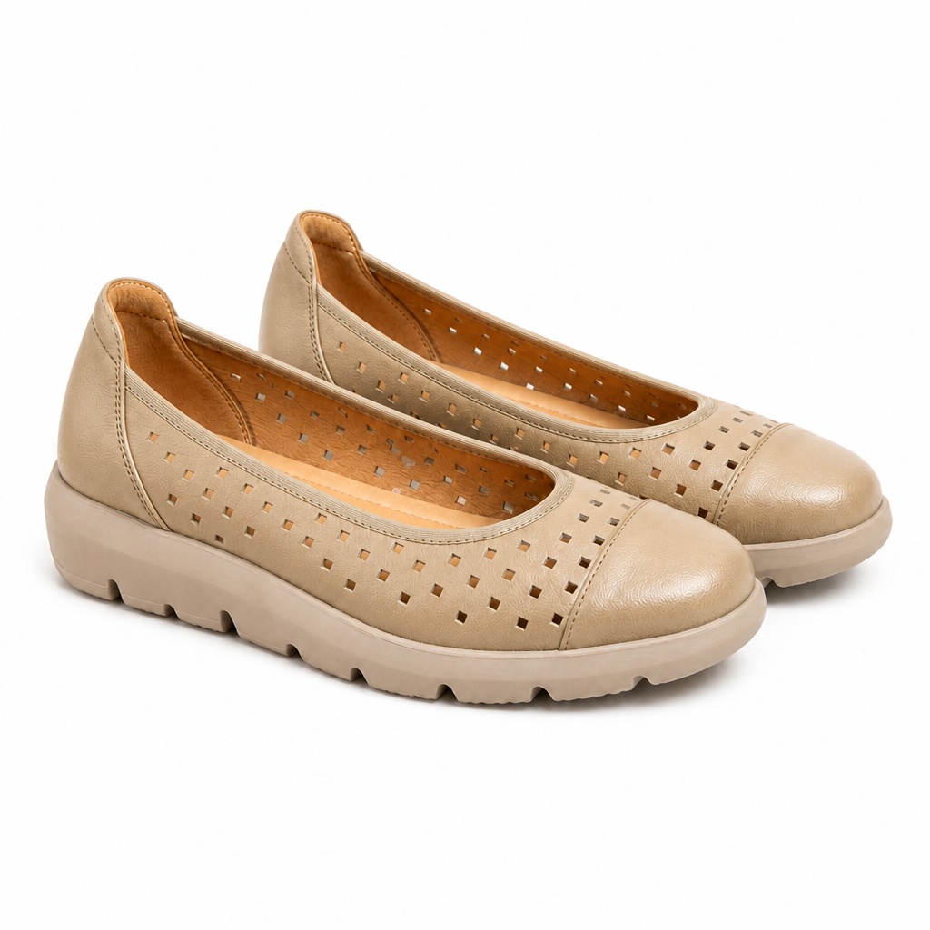 Mocassins ventilés couleur abricot