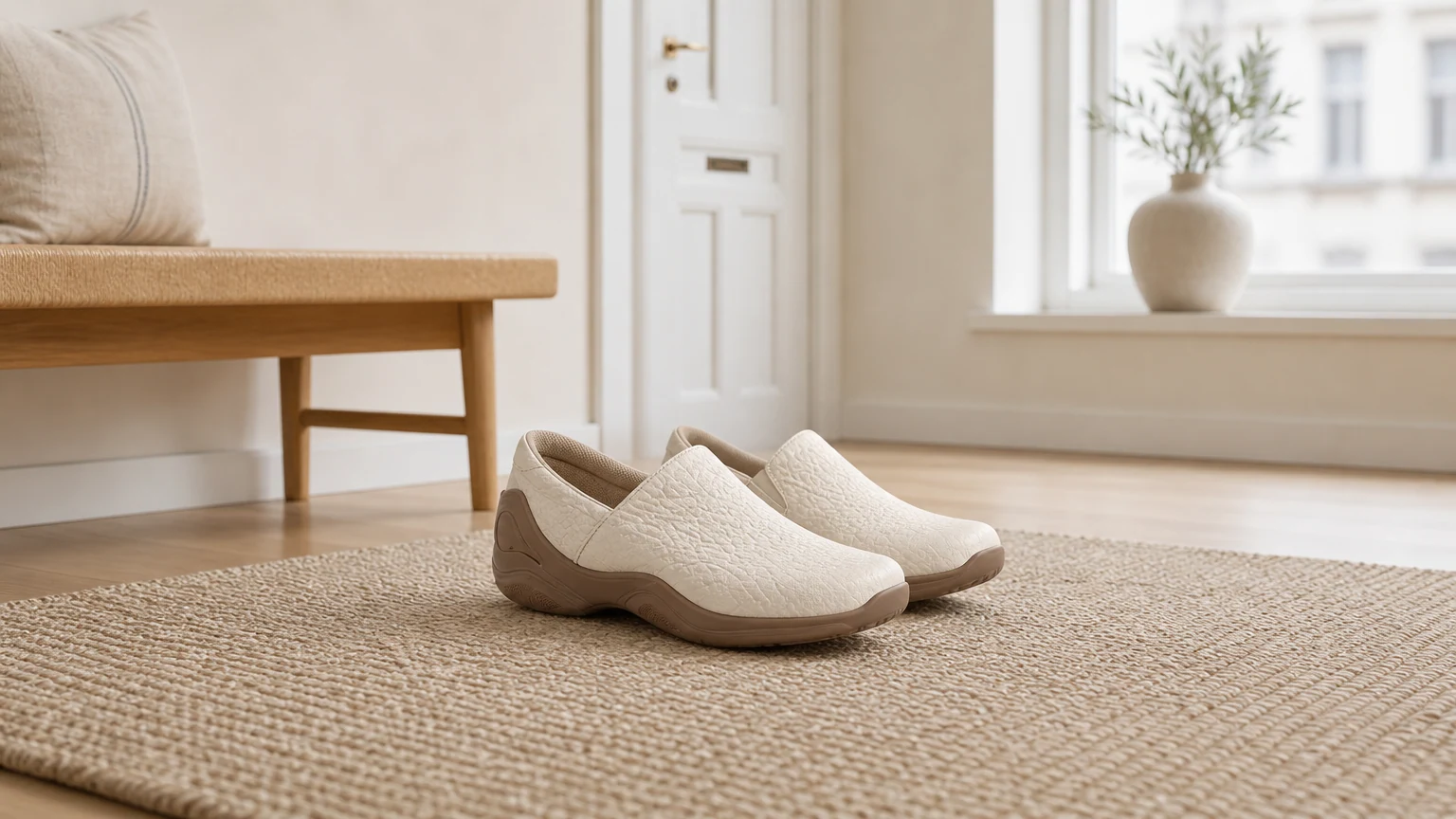 Chaussures à enfiler minimalistes et décontractées dans un cadre de style de vie