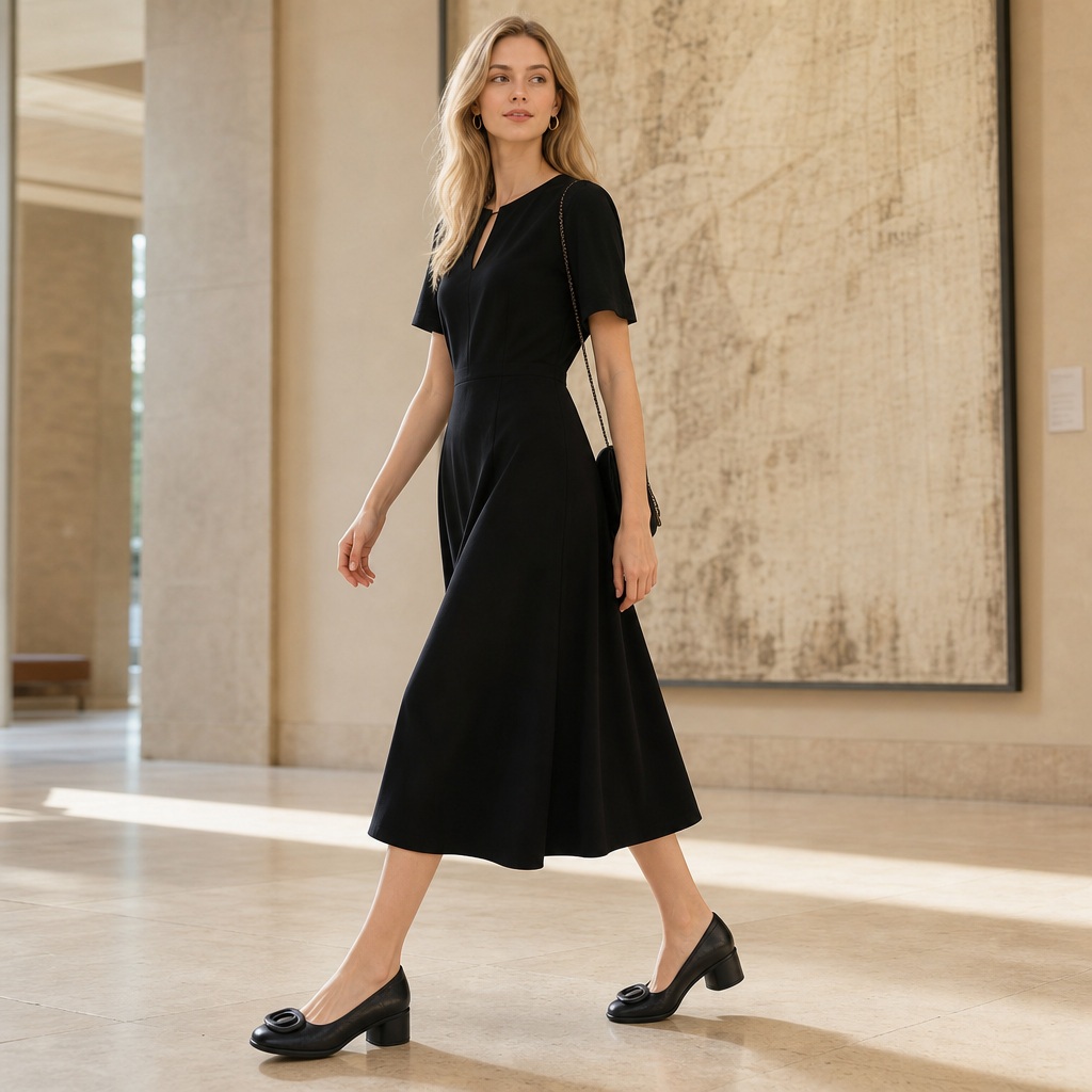 Mocassins à talons épais dans une scène de style de vie horizontale