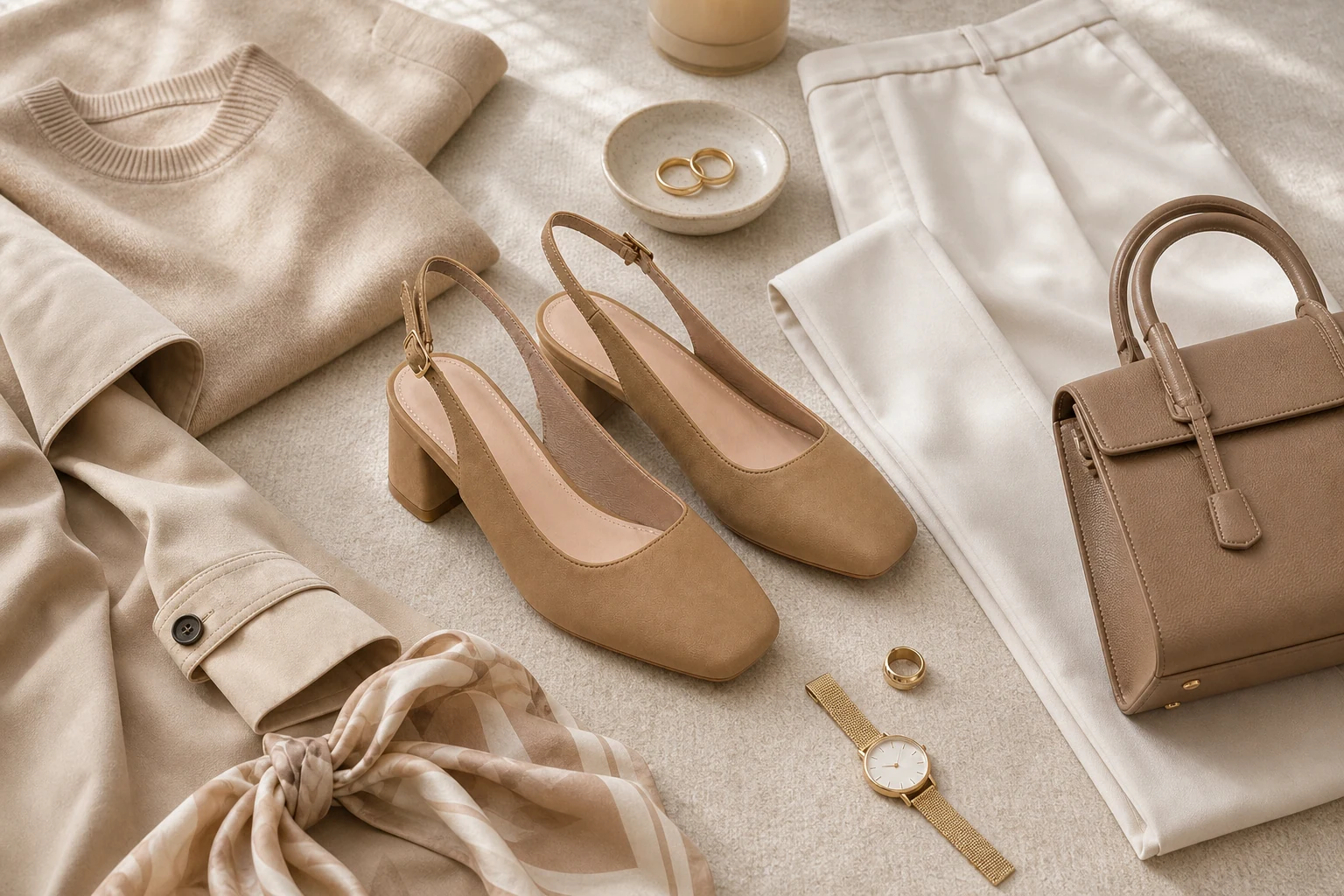 Slingback shoes in a lifestyle product scene